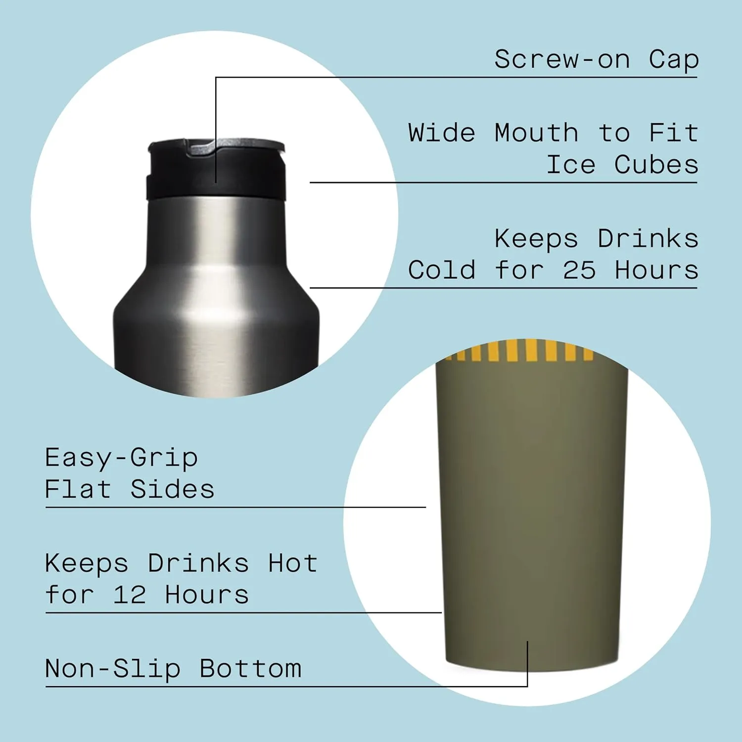Corkcicle Star Wars 20 Ounce Sport Canteen Triple Insulated Stainless Steel Water Bottle with Straw Cap and Folding Metal Handle, Bobba Fett