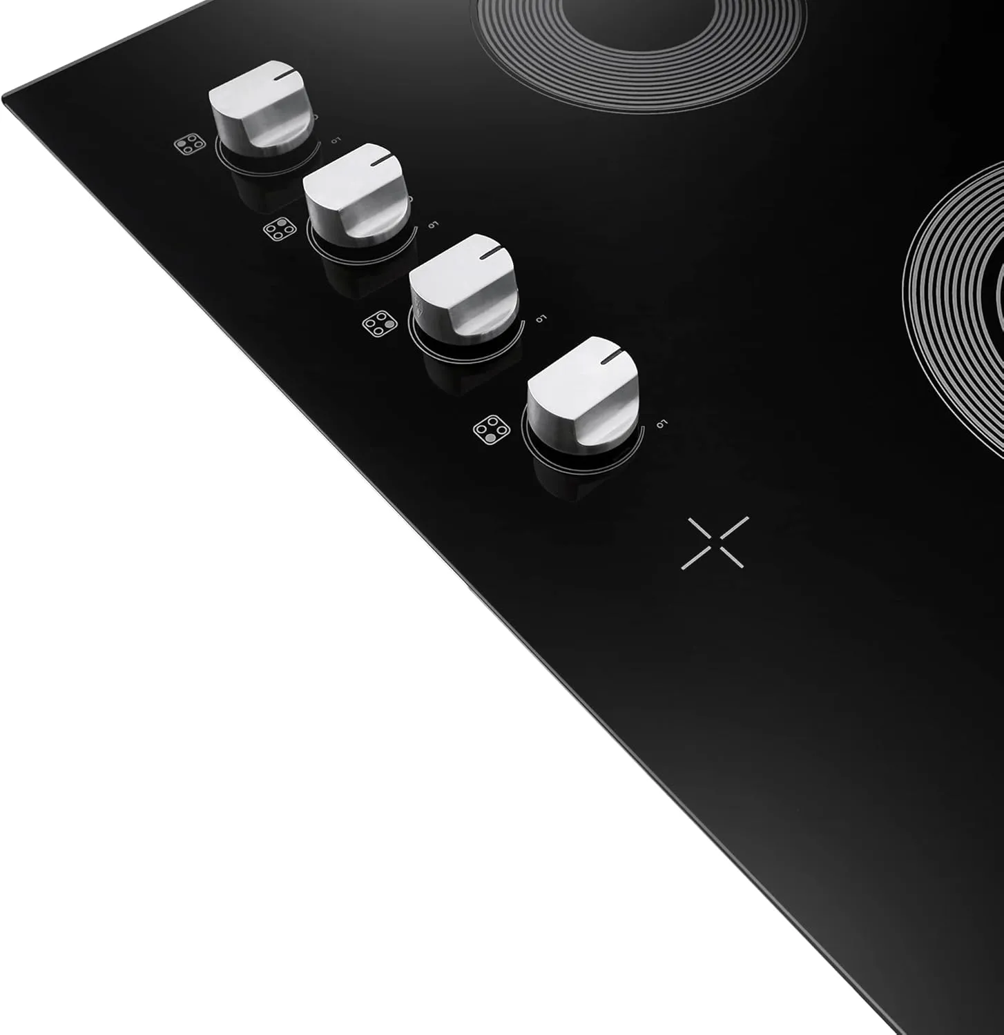 COSMO COS-304ECC Electric Ceramic Glass Cooktop with 4 Burners, Dual Zone Element, Hot Surface Indicator Light and Control Knobs, 30 inches, Black