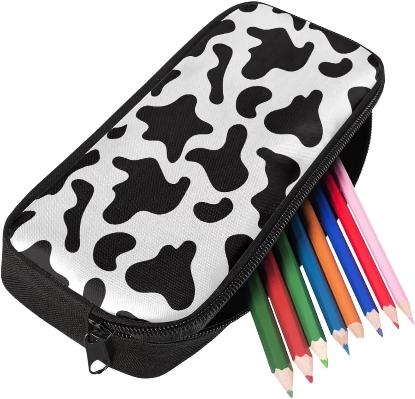 Cow Print Kids Backpack for Boys 8-12 School Backpack Set 3 in 1 Lightweight Causal Rucksack Thermal Foldable Lunch Box Pencil Case Set for Travel Work Office Climbing School