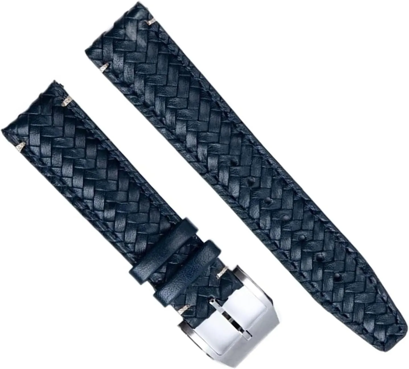 Cowhide Genuine Leather Hand Watchband Fit For IWC Portugieser Pilot Curved End Watch Strap 20mm 22mm
