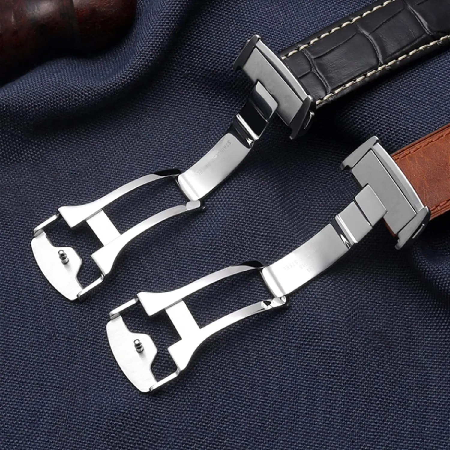 Cowhide Leather Watchband For Hamilton Khaki Aviation Classic Series Watch Strap With Folding Buckle Men Bracelet