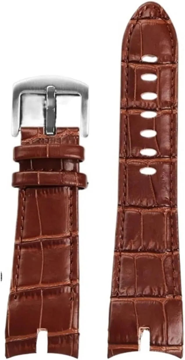 Cowhide Watch Strap 26mm Compatible with Roger Dubuis Compatible with Excalibur Series Watch Band 42mm Dial RDDBEX0405 Steel Buckle Men‘s Accessories(Black Black)