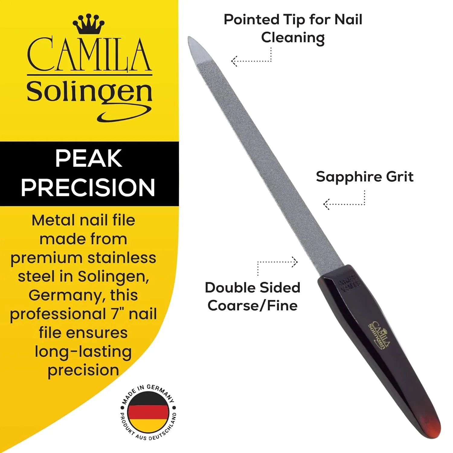 CS12-CS18 Professional 4" Fingernail Toenail Nipper/Clipper/Cutter Manicure and Pedicure Heavy Duty Super Sharp Curved Stainless Steel 15mm Blade Solingen Germany (Silver   Nail File)