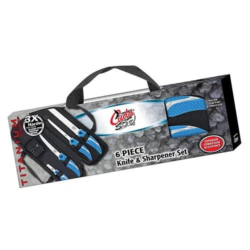 Cuda 6 Pc Knife And Sharpener Set W-case