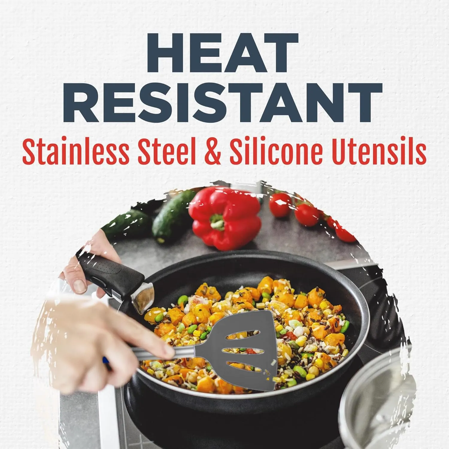 Culinary Couture 24-Piece Grey Silicone Cooking Utensils Set - Nonstick Safe, Stainless Steel Handles & Accessories