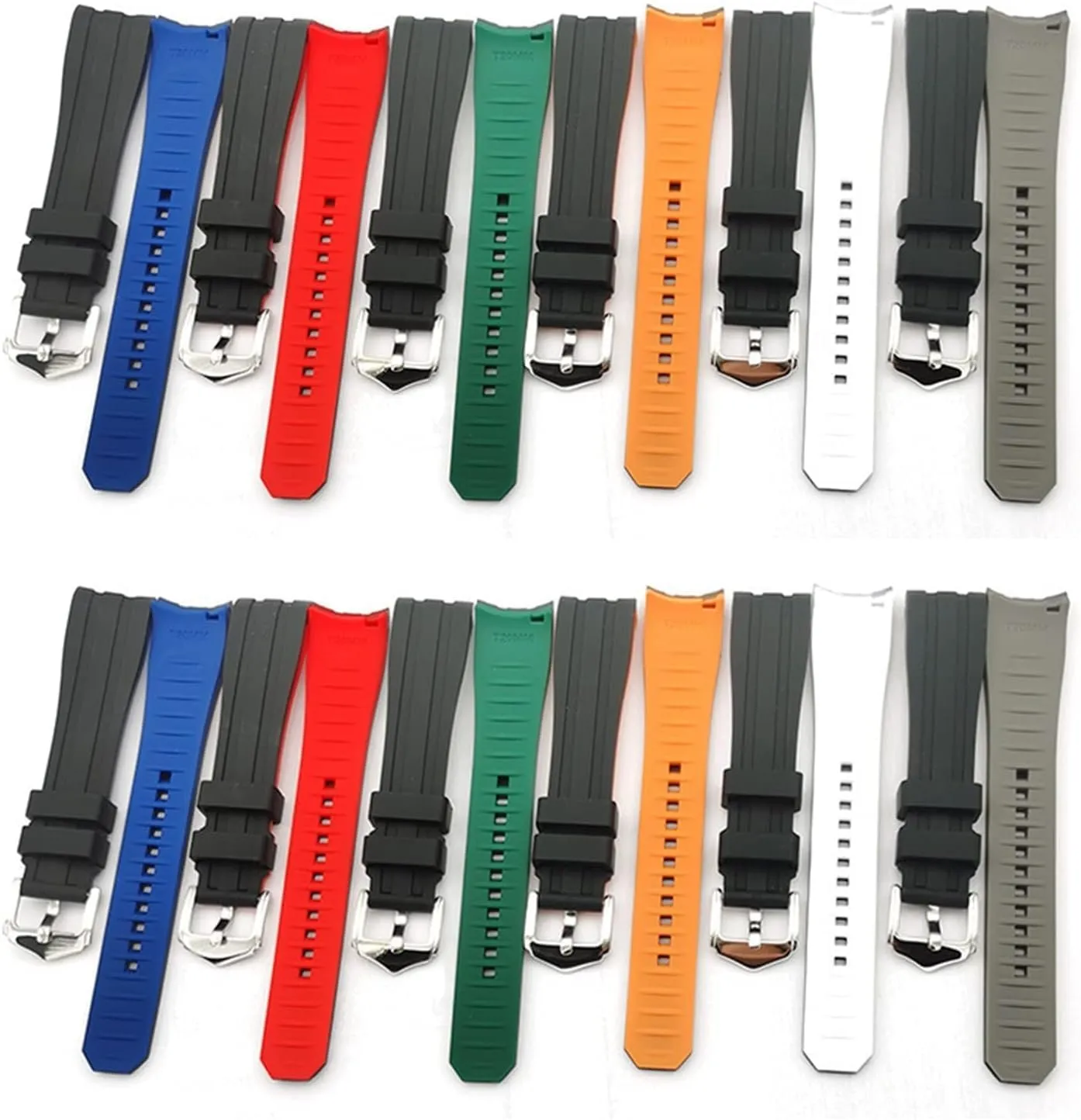 Curved End Diving Quick Release Silicone watch Bracelet for Omega Rubber Strap for Seiko Wristband for Tissot Watch Band for Tudor