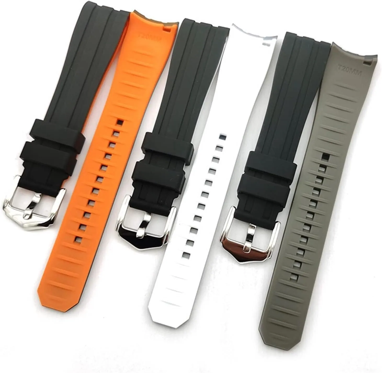 Curved End Diving Quick Release Silicone watch Bracelet for Omega Rubber Strap for Seiko Wristband for Tissot Watch Band for Tudor