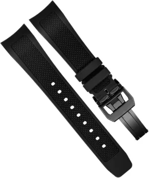 Curved End Rubber Watch Strap for Iwc IW390502 IW390209 Watchband with Folding Clasp 22mm Wristwatches Belt