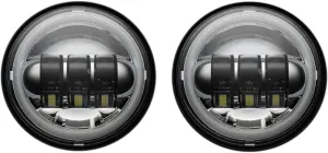 Custom Dynamics 4.5" Motorcycle LED Passing Lamps with White Halo for Harley-Davidson-Chrome