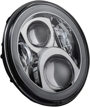 Custom Dynamics 7" White LED Halo Headlamp for 14  Harley-Davidson - Chrome
