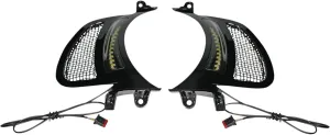 Custom Dynamics CD-RG-V-AW2-BB Vent Inserts With LED Lights - Gloss Black with Black Stainless Mesh