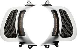 Custom Dynamics CD-RG-V-AW2-C Vent Inserts With LED Lights - Chrome with Natural Stainless Mesh
