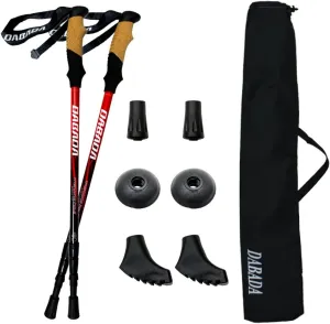 (Dabada) SG Approval Goods Lightweight Aluminum Trekking Poles Set of 2 with Anti-Shock Function [Lightweight 220g Compact Minimum 56.5cm]