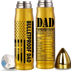 Dad Gifts for Fathers Day from Daughter Wife Son, Unique 17 Oz Best Dad Ever Bullet Tumbler Gifts for Dad Who Wants Nothing, Cool Bulletproof Thermos, Father's Day Presents for Stepdad, Husband, Papa