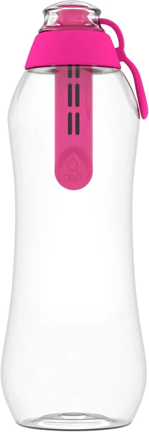 Dafi Sport Water Bottle with Filter PINK | 24 oz | personal reusable water bottle, backpacking filter replacement, tap water straw purifier, water for travel | Made in Europe