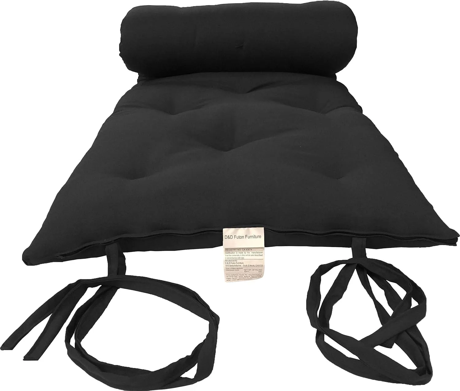D&D Futon Furniture Twin Size Traditional Japanese Floor Futon Mattresses, Tatami Foldable Cushion Mats, Yoga, Meditaion 80 x 39 x 3 (Black)