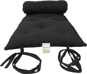 D&D Futon Furniture Twin Size Traditional Japanese Floor Futon Mattresses, Tatami Foldable Cushion Mats, Yoga, Meditaion 80 x 39 x 3 (Black)
