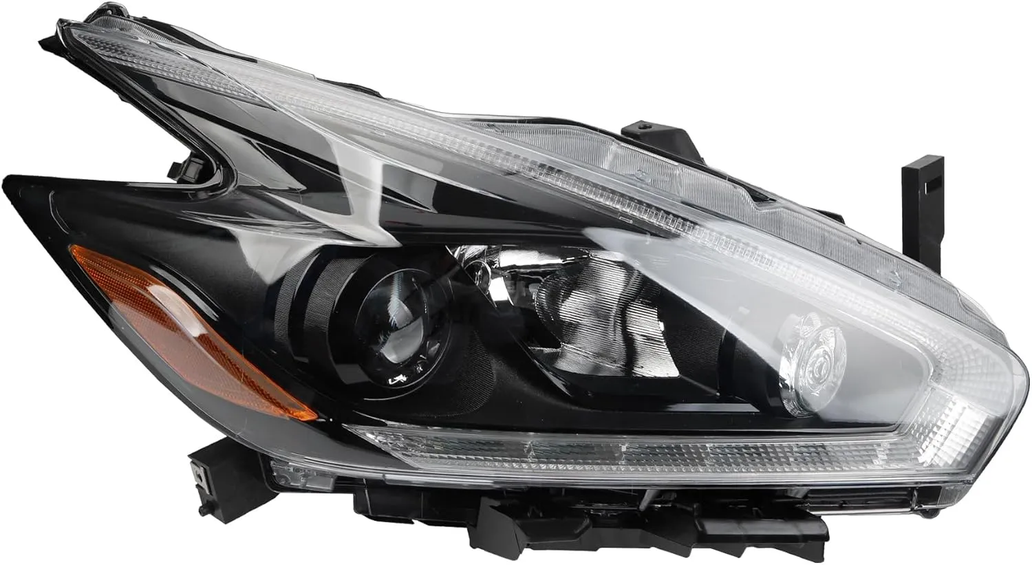 Dasbecan Halogen Headlight Compatible With Nissan Murano 2015-2018 Black LED DRL Projector Headlamp Assembly Right Passenger Side Replaces# 260605AA9A 260105AA9A 260605AA0E 260105AA0E