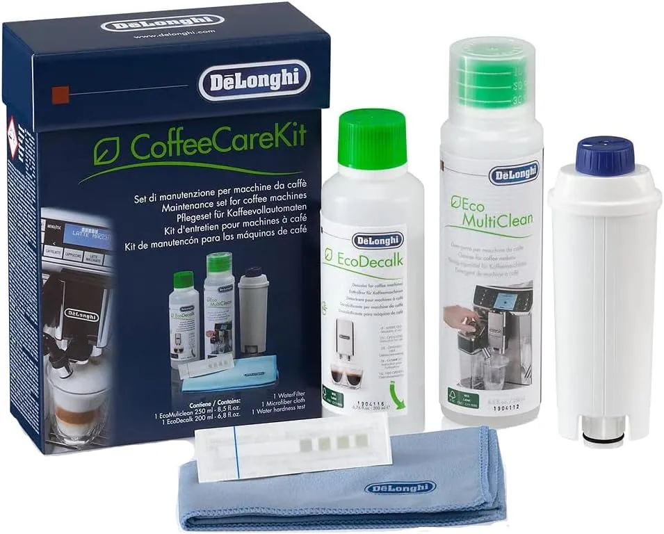 De'Longhi Coffee Care Kit, Essential Coffee Machine Maintenance Products, Suitable for Machines with filters, DLSC306, Black