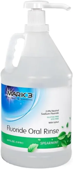 Dental Fluoride Oral Rinse 2% Neutral Sodium Fluoride Mint 64oz Bottle 7179