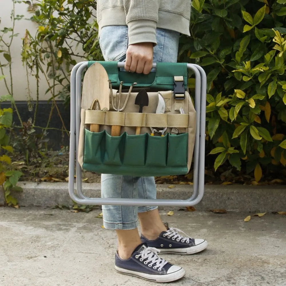 Detachable Mini Chair Multi Purpose Gardening Tool Organizer Bag