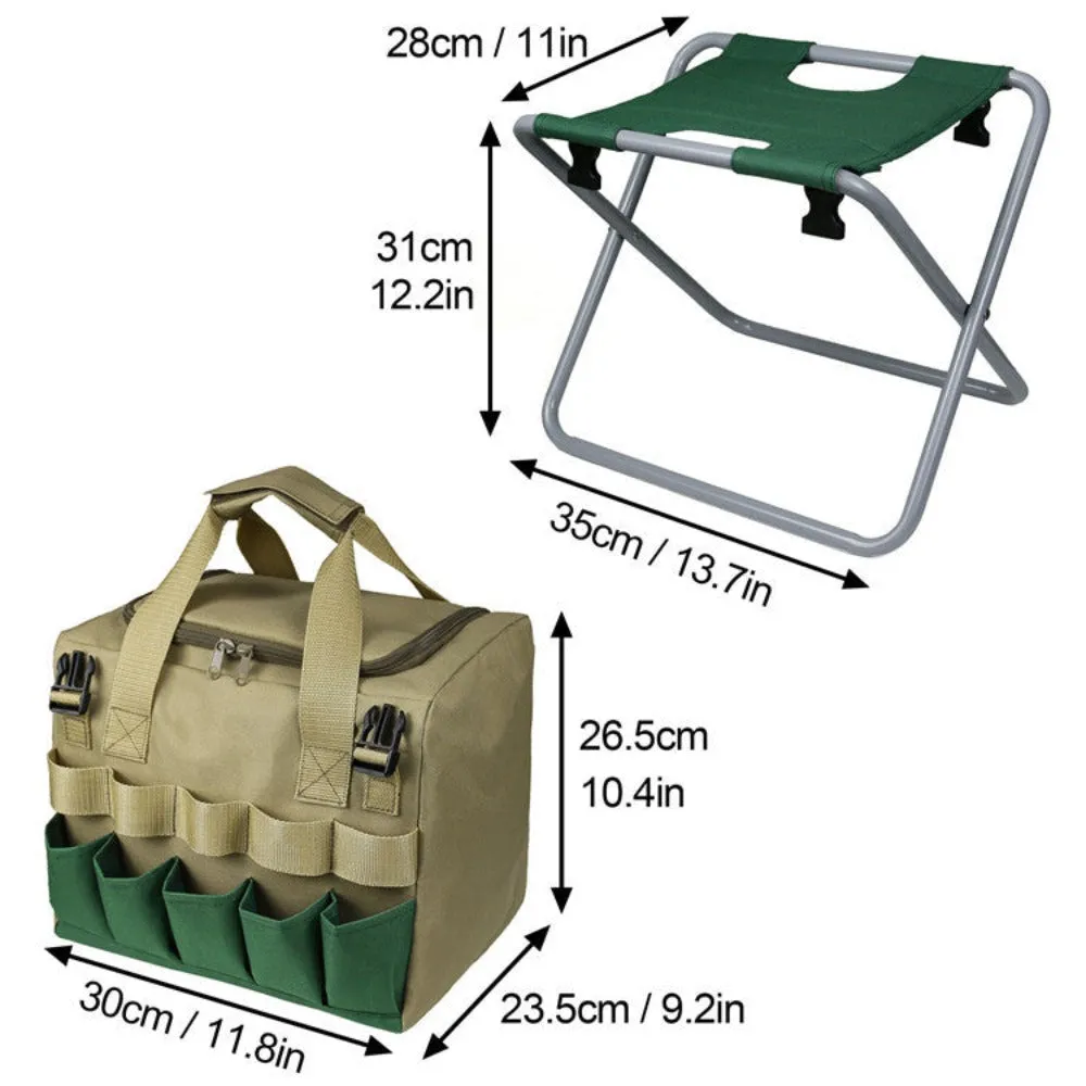 Detachable Mini Chair Multi Purpose Gardening Tool Organizer Bag