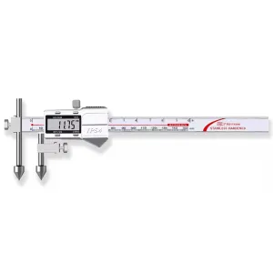 Digital Offset Centerline Caliper Hole Distance Vernier Caliper Cone Probe Hole Center Distance Ruler Measuring Tool Stainless Steel Inch/MM (10-150mm)