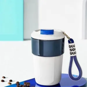 Digital Pixel Design Stainless Steel Thermos Cup - Smart Insulated Travel Mug