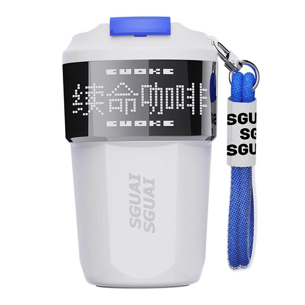 Digital Pixel Design Stainless Steel Thermos Cup - Smart Insulated Travel Mug