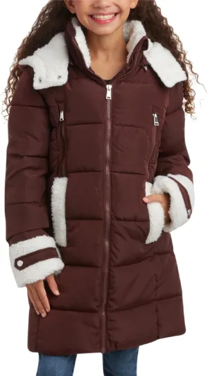 DKNY Girls’ Winter Jacket – Full Length Heavyweight Quilted Puffer Parka – Insulated Water Resistant Coat for Girls (7-16)