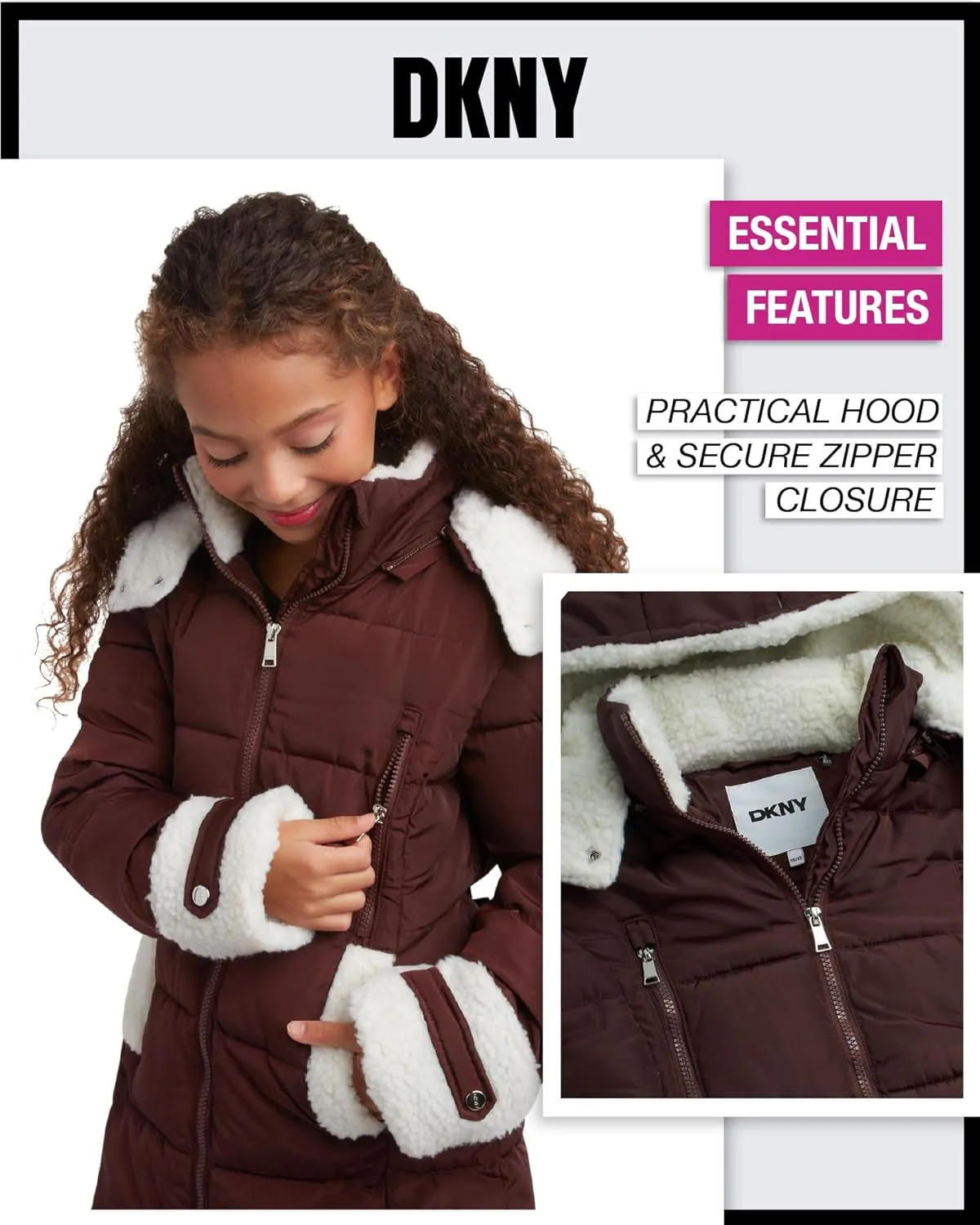 DKNY Girls’ Winter Jacket – Full Length Heavyweight Quilted Puffer Parka – Insulated Water Resistant Coat for Girls (7-16)