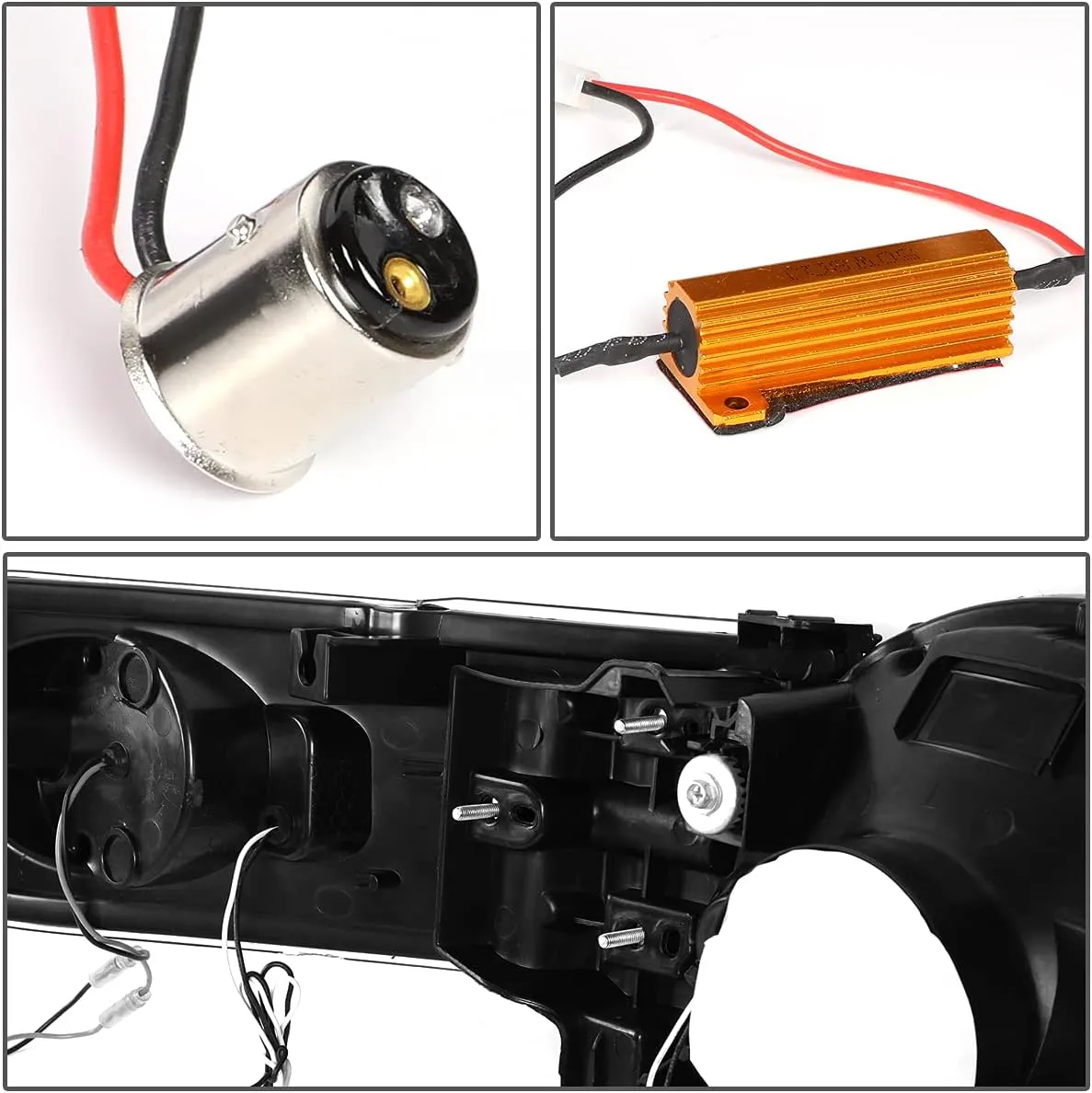 DNA MOTORING HL-LB-FJC07-BK-AM Black Headlights With LED DRL Sequential Turn Signal Compatible with 07-14 FJ Cruiser