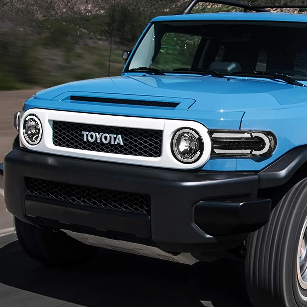 DNA MOTORING HL-LB-FJC07-BK-CL1 Black Headlights With LED DRL Sequential Turn Signal Compatible with 07-14 FJ Cruiser