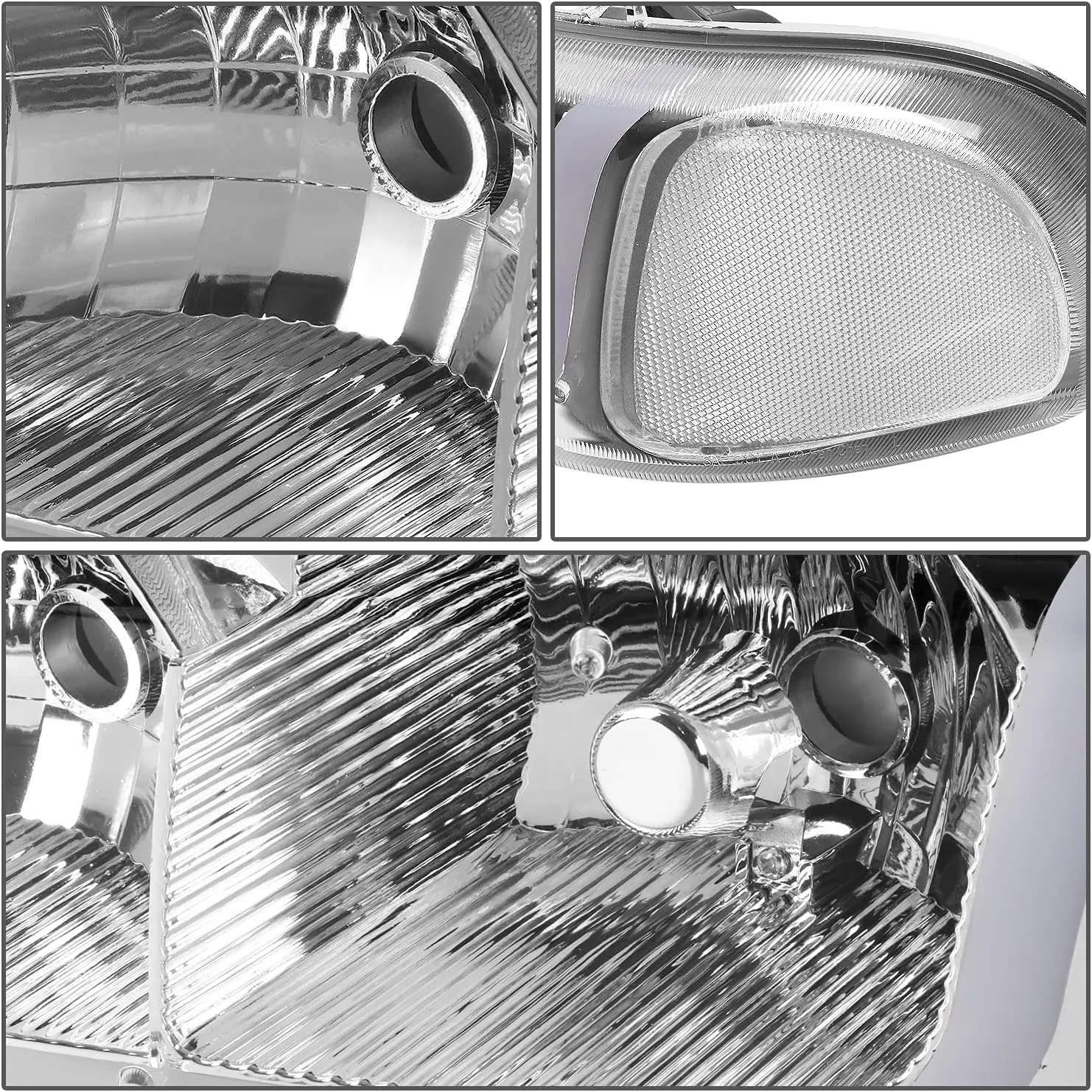 DNA MOTORING HL-LB-SIERRA99-CH-CL1 4PCs LED DRL Strip Headlight Bumper Lamp[99-07 GMC Sierra/Yukon],Chrome Clear