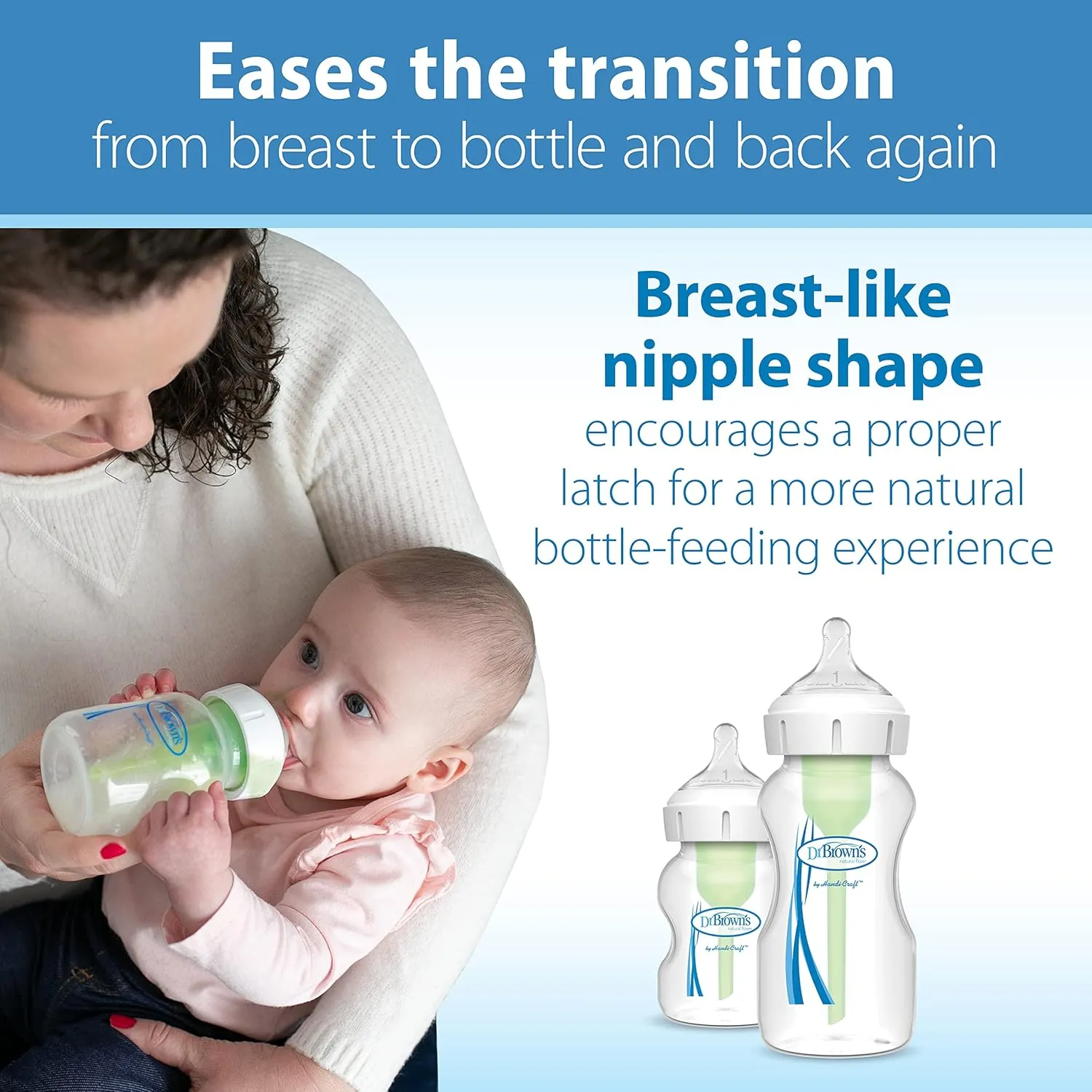 Dr. Brown's Natural Flow Level 3 Wide-Neck Baby Bottle Silicone Nipple, Medium-Fast Flow, 6m . 100% Silicone Bottle Nipple, 6 Count (Pack of 1)