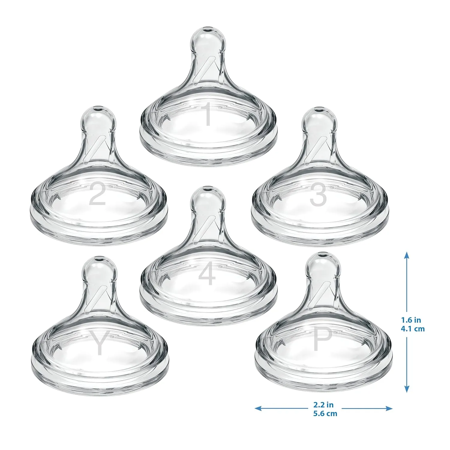 Dr. Brown's Natural Flow Level 3 Wide-Neck Baby Bottle Silicone Nipple, Medium-Fast Flow, 6m . 100% Silicone Bottle Nipple, 6 Count (Pack of 1)