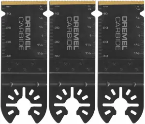 Dremel MM485B 3-Pack Carbide Oscillating Tool Blade Kit, Flush Cut Blades Ideal for Cutting Wood and Metal - Universal Quick- Fit System Fits Bosch, Makita, Milwaukee, and Rockwell, Black