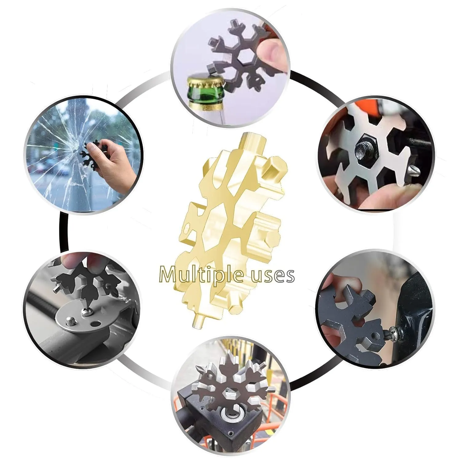 Durable 18 in 1 Snowflake Multi-tool Kit with Screwdrivers