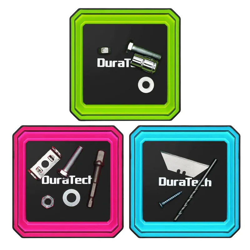 DURATECH 3Pack Magnetic foldable silicone tool tray