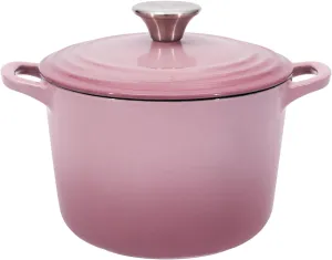Dutch Oven Pot with Lid 2.8 qt Cast Iron Dutch Oven for Bread Baking Pink Enameled Cast Iron Rice Pot with Handels