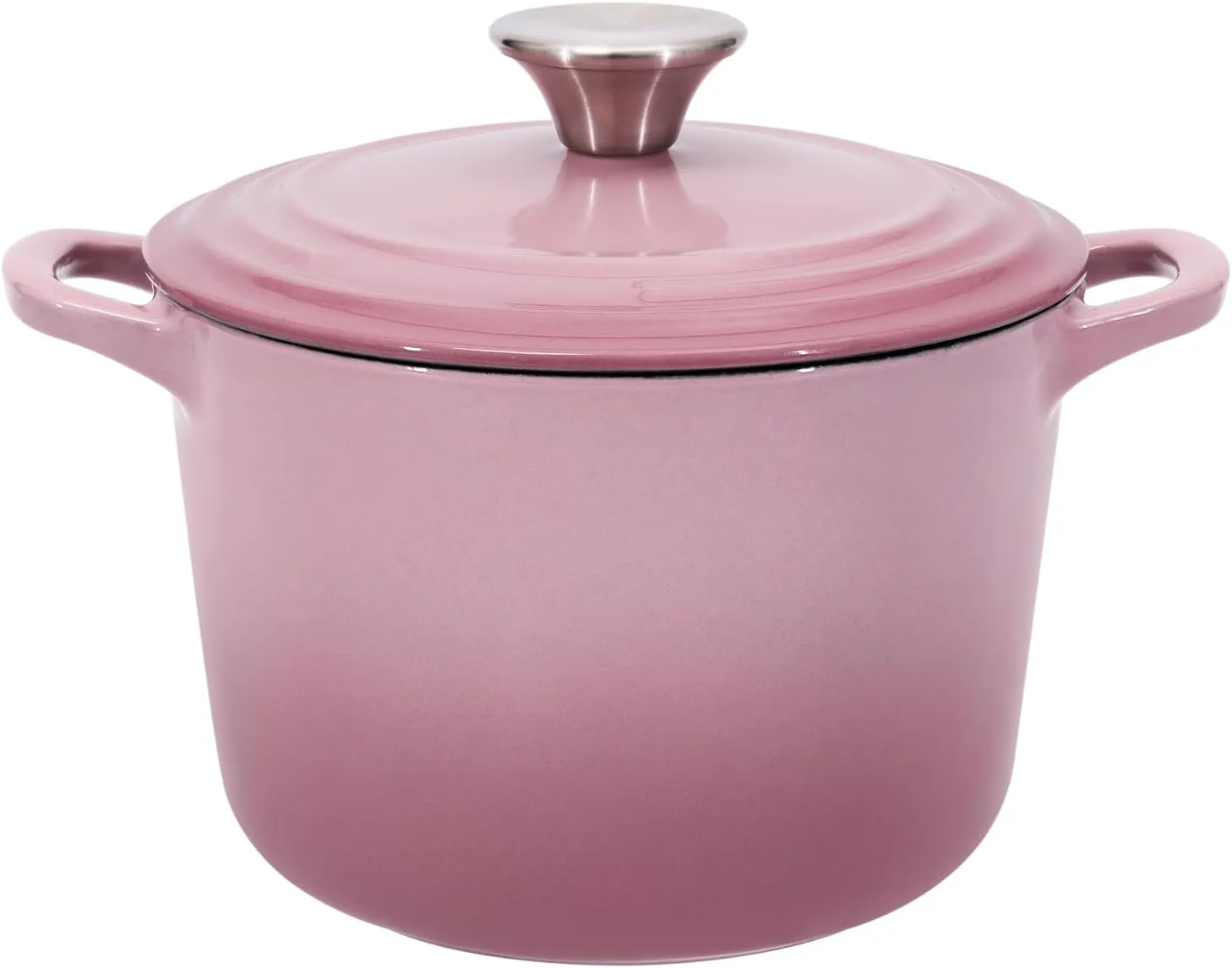 Dutch Oven Pot with Lid 2.8 qt Cast Iron Dutch Oven for Bread Baking Pink Enameled Cast Iron Rice Pot with Handels