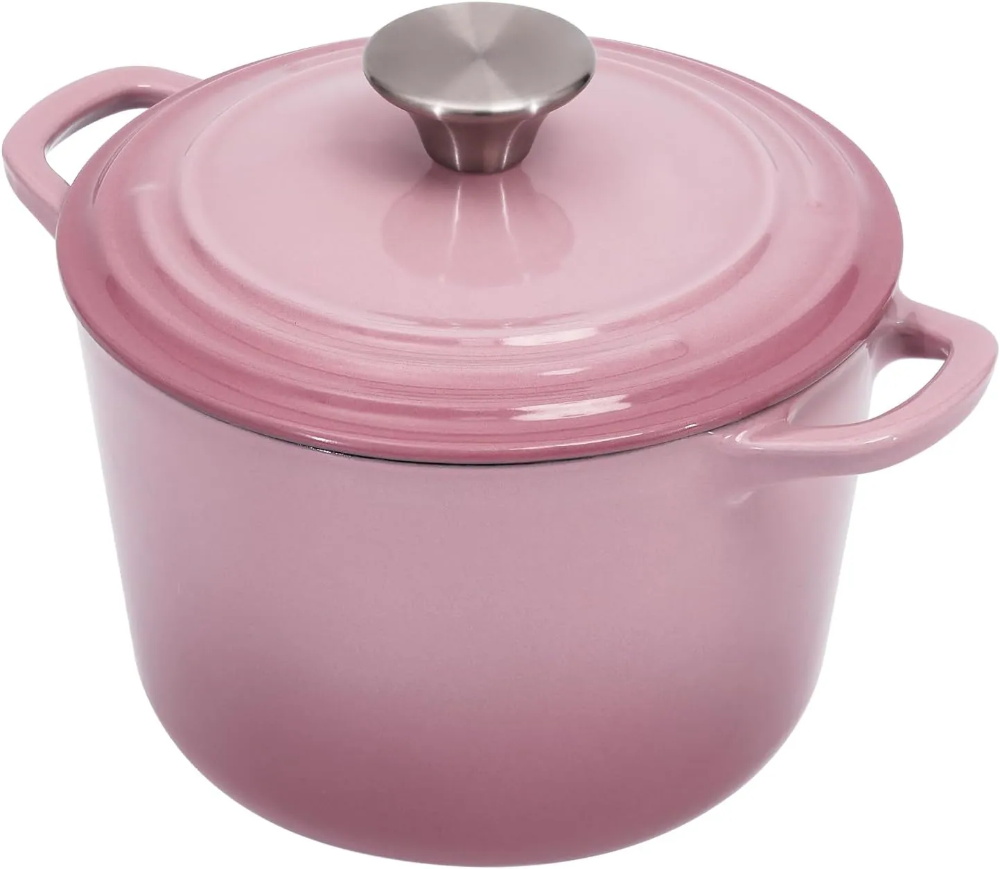 Dutch Oven Pot with Lid 2.8 qt Cast Iron Dutch Oven for Bread Baking Pink Enameled Cast Iron Rice Pot with Handels