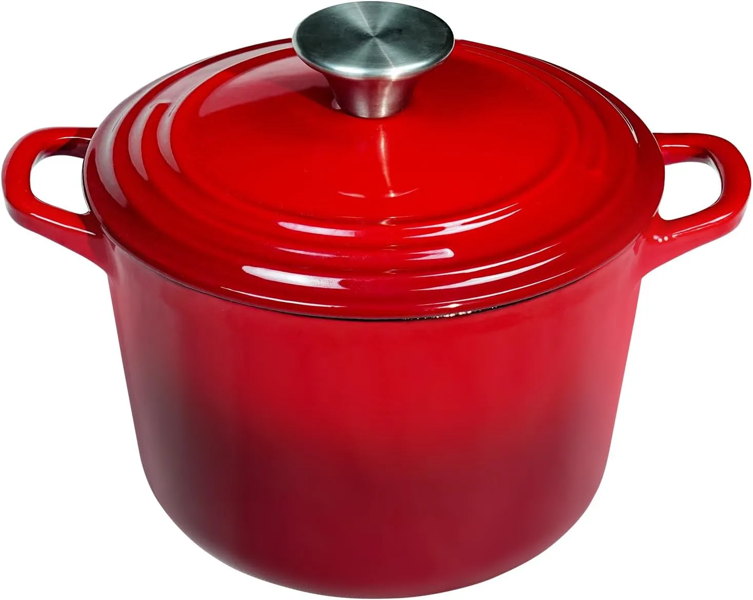 Dutch Oven Pot with Lid 2.8 qt Cast Iron Dutch Oven for Bread Baking Red Enameled Cast Iron Rice Pot with Handels