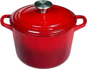 Dutch Oven Pot with Lid 2.8 qt Cast Iron Dutch Oven for Bread Baking Red Enameled Cast Iron Rice Pot with Handels
