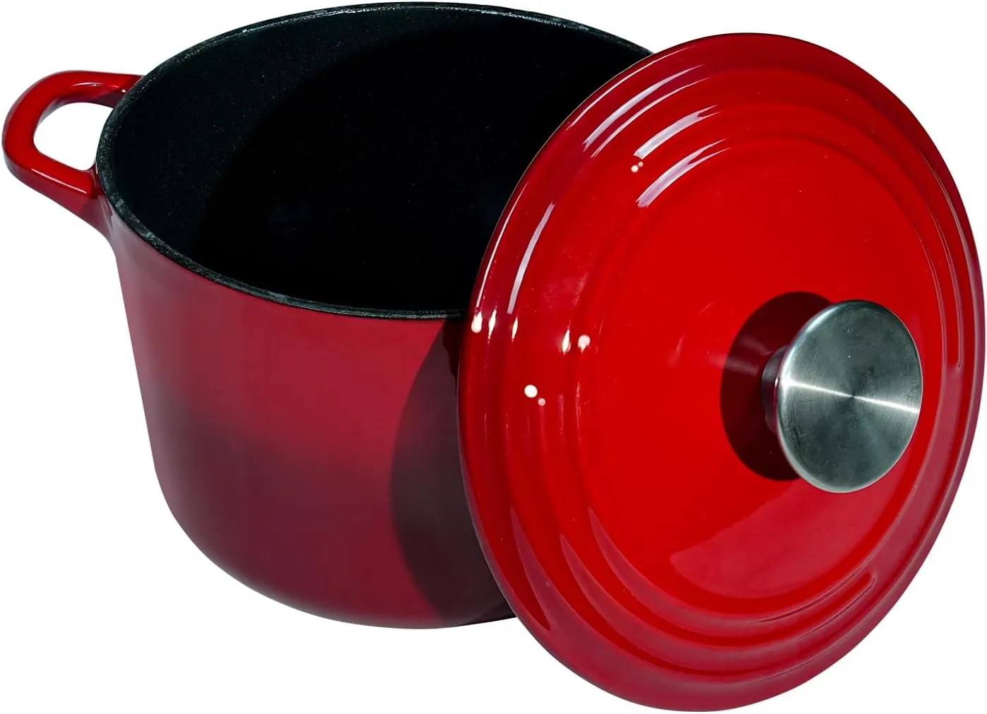 Dutch Oven Pot with Lid 2.8 qt Cast Iron Dutch Oven for Bread Baking Red Enameled Cast Iron Rice Pot with Handels