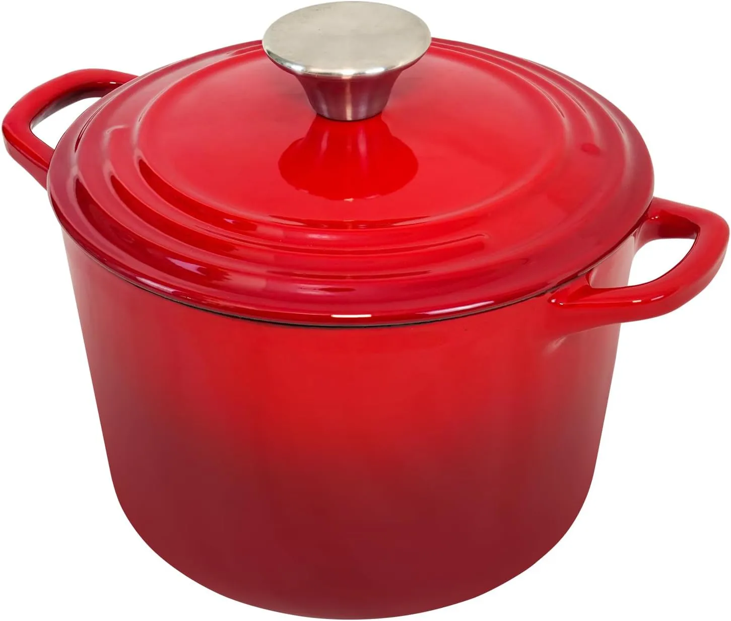 Dutch Oven Pot with Lid 2.8 qt Cast Iron Dutch Oven for Bread Baking Red Enameled Cast Iron Rice Pot with Handels
