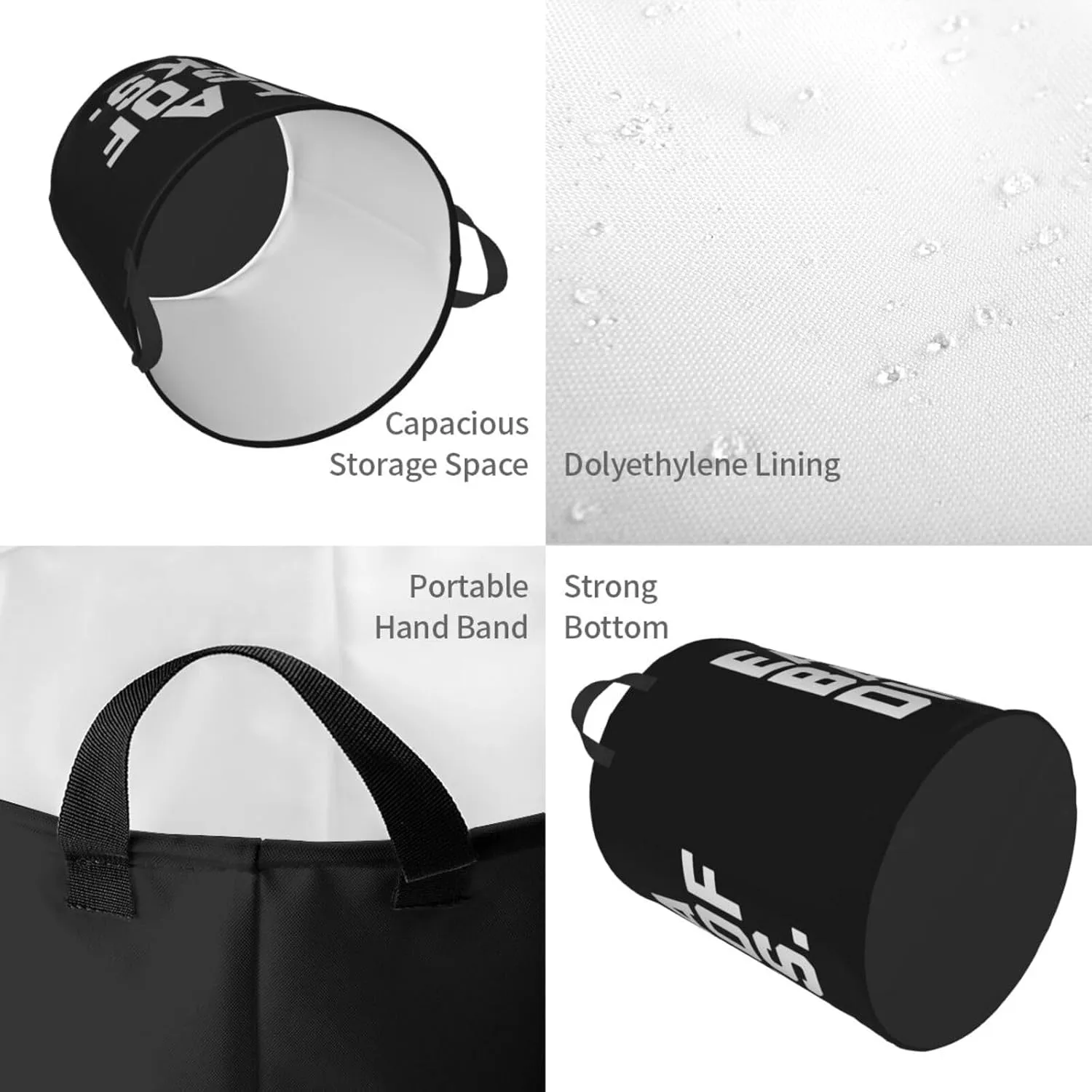 Eat A Bag of Dicks Large Laundry Basket for Bathroom, Bedroom, Dorm, Waterproof, Collapsible Round Clothes Basket Freestanding Laundry Hamper
