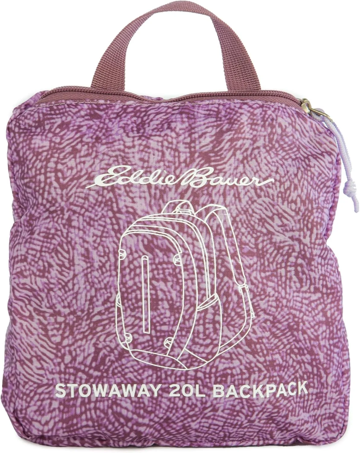 Eddie Bauer Stowaway Packable Backpack-Made from Ripstop Polyester, Lilac, 20L