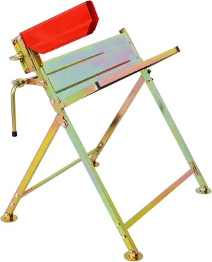 Efficient Log Cutting with Portable Foldable Saw Horse, Durable Steel Construction and Chainsaw Holder, Silver