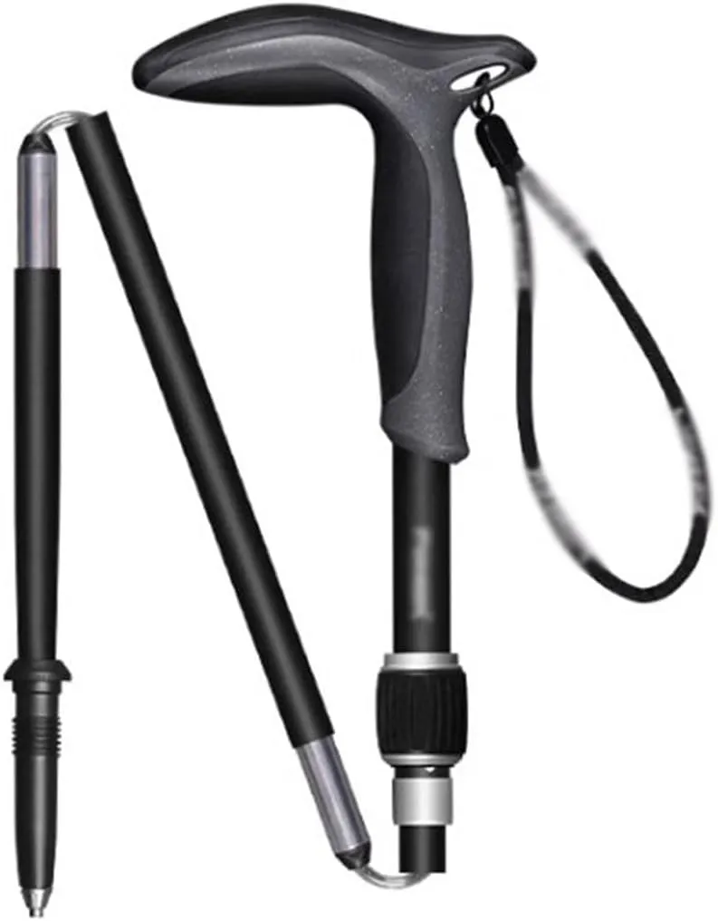 Elderly Home Walking Stick, Carbon Fiber Retractable Trekking Poles, with Rotating Safety Buckle, Foldable Compact Hiking Gear